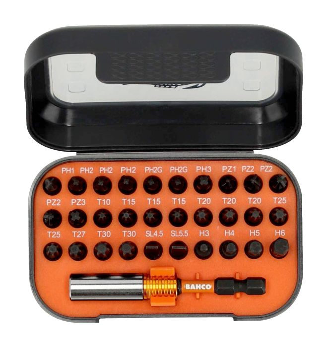 BAHCO Trieciena uzgaļu komplekts Slotted/ Phillips/ Pozidriv/ TORX