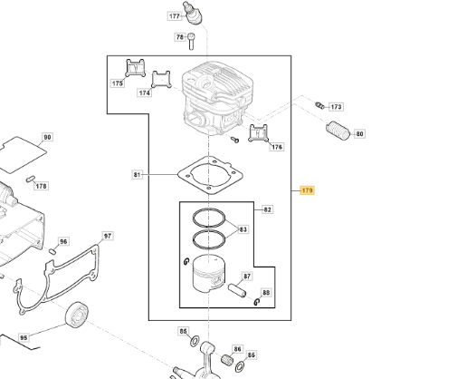 Stiga Cilindra kpl.SP526 52cc