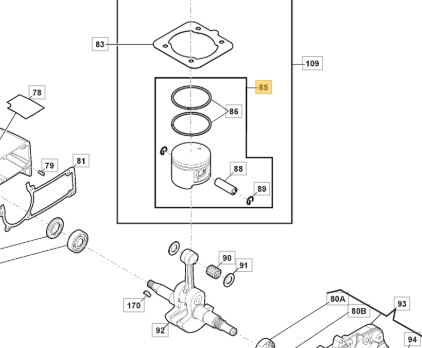 Stiga Virzuļa kpl. SP526 52cc