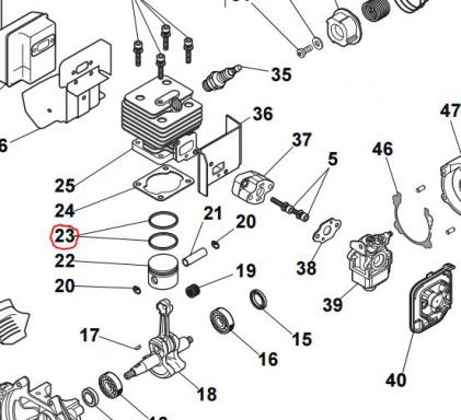 Virzuļa gredzens SBC226JD